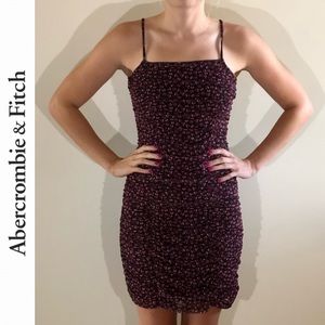 Abercrombie & Fitch Ruched Front Dress Black & Red